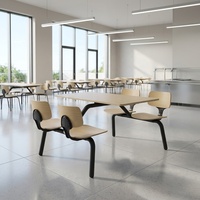 Nouvelle conception moderne, table et chaises de restaurant en bois et acier, écologiques, durables, pour cantine de restauration rapide, centre commercial, école