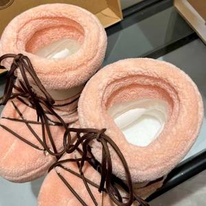 New Fashion Space Genuine <b>Pink</b> <b>Boots</b> Designer Moonlight Brand Luxury Snow <b>Boots</b> Winter Autumn Women's <b>Ankle</b> Bootie Thermal - Product Image 5