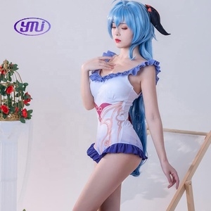 Traje de Baño <span class=keywords><strong>Ganyu</strong></span>, Disfraz de Genshin Impact, Traje de Baño Unisex Elástico de Poliéster para Adultos - Product Image 2