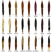Extensions de cheveux à tresser pré-étirées en fibre haute température, 24 pouces, 150g, boucles spirales françaises douces, double trame, pour machine
