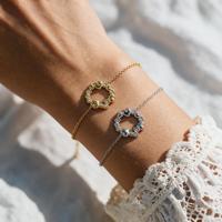 Hartvormige bedelarmband 18K verguld met CZ voor vrouwen, roestvrij staal, Valentijnscadeau, feest, groothandel, op maat gemaakt
