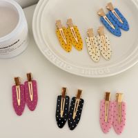 Yuxi – Nouveaux clips à cheveux plats en acétate écologique de 6 cm pour femmes, style européen et américain, à pois colorés, sans plis, en forme de bec de canard