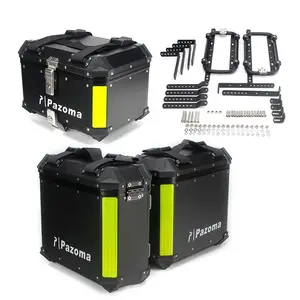 42L Top Case + 36L Side Boxes with Quick Release Mounting Bracket Kit Trunk Luggage Pannier Cargo Toolbox Storage Box Universal