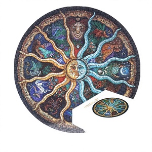 <span class=keywords><strong>Puzzle</strong></span> rond en papier laminé sur le thème du zodiaque pour adultes, <span class=keywords><strong>500</strong></span> pièces, jeu stimulant pour les soirées jeux, avec boîte cadeau - Product Image 2