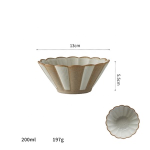 Bol à soupe vintage créatif en forme de fleur, grande assiette, ensemble de vaisselle en céramique pour la maison - Product Image 2