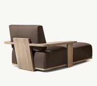 TAVIRA Chaise longue de jardin en teck moderne, chaise longue de relaxation, écologique, résistante aux UV, pour piscine et terrasse d'hôtel