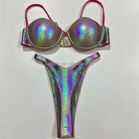 Ensembles de bikini à impression dégradée multi-design Maillot de bain à anneau en acier pour femmes Haut triangulaire Bas de string Vêtements de plage élégants Logo personnalisé