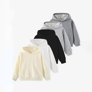 <span class=keywords><strong>Sweat</strong></span>-shirt à capuche pour enfants en coton et polyester, couleur unie, style automne, manches longues, vêtements pour enfants avec logo personnalisé - Product Image 3
