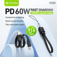 BAVIN excelente CB396 Nylon trenzado PD 60W carga rápida tipo C a tipo C teléfono móvil cordón Cable Usb