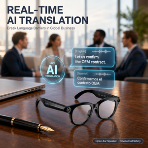 Nuovi <span class=keywords><strong>Occhiali</strong></span> per Traduzione AI, Interpretazione Simultanea in Tempo Reale Multilingue 5.3 per Viaggi, Ufficio e Riunioni - Product Image 1