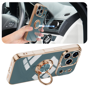 Coque de té<span class=keywords><strong>l</strong></span>éphone portable en TPU souple électroplaqué avec support rotatif à 360° et chargement sans fil pour <span class=keywords><strong>iPhone</strong></span> 17 16 15 14 13 12 Pro Max - Product Image 4