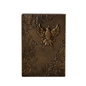 Quaderno A5 con <span class=keywords><strong>Copertina</strong></span> <span class=keywords><strong>Rigida</strong></span> in Pelle Phoenix, Classico Quaderno Creativo in Pelle con Rilievo 3D, Diario di Viaggio - Product Image 2