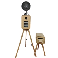 Cabina de Fotos de Madera con Pantalla de 18.5 Pulgadas, Color Pintado, para Cámara DSLR, para Fiestas, Bodas, Estilo Vintage