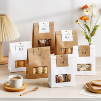 Boîte à nourriture pliable en papier avec impression personnalisée pour gâteaux, pâtisseries, biscuits, desserts, snacks, restaurants et emballages à emporter