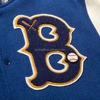 Chaqueta Varsity de Béisbol Impermeable Personalizada para Hombre, con Bordado y Detalles de Botones, Tejido de Lana, para Invierno, Venta al Por Mayor