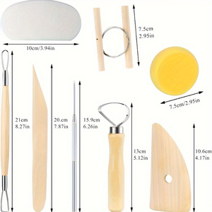 Set di 8 Utensili per Ceramica, Strumenti per Intaglio dell'Argilla Morbida, Coltelli per Scultura in Ceramica e Cera, Modellazione per Studenti - Product Image 2