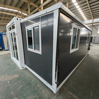 Maison conteneur modulaire préfabriquée pliable à double aile extensible à faible coût pour habitation