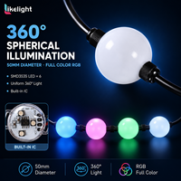 Luces LED de Cadena de Bolas de Píxeles 3D RGB DMX512 UCS2903 de 50 mm, Inteligentes y Direccionables, IP67, 24 V, OEM ODM, para Decoración de Eventos Comerciales