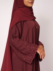 Abaya longue à manches évasées avec broderie personnalisée Loriya, robe modeste pour femmes musulmanes, style Dubaï, mode islamique - Product Image 6