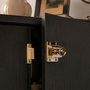 DOOROOM H59 Solid Brass PVD Brushed <strong>Gold</strong> Cupboard <strong>Door</strong> Latch for Kitchen Storage Cabinet 45x45mm - Product Image 2