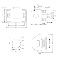 Loquet à bouton-poussoir carré antivol pour porte d'armoire, tiroir, placard, camping-car, caravane, avec poignée en ABS