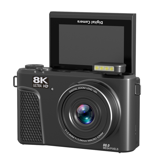 18X Digital Zoom Flip HD 3.0 Screen 88MP 8K Digital Camera Autofocus Vlog Camera for Live Streaming