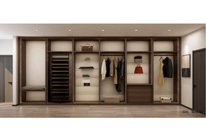 <span class=keywords><strong>Dressing</strong></span> contemporain élégant avec un grand espace de rangement et des étagères modulaires pour la rénovation de chambres résidentielles de luxe - Product Image 4