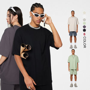 Camiseta de algodón de 230G para hombre, camiseta de gran tamaño con hombros caídos, camiseta en blanco personalizada al por mayor - Product Image 1