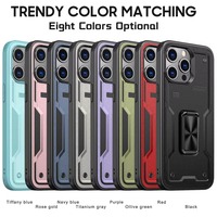 Vente chaude Tpu Pc étui de téléphone portable antichoc avec anneau support de béquille pour Iphone pour Samsung Moto Redmi Poco Google Pixel R