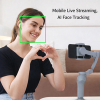 Stabilisateur de téléphone portable 3 axes portable, rotation à 360 degrés, stabilisateur de smartphone pliable avec module d'éclairage intégré