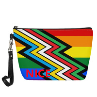Trousse de Maquillage de Voyage en PU Personnalisée Thème Arc-en-ciel Demi-sexe Gay pour les Voyages Interurbains, l'Organisation de Cosmétiques à Domicile et la Vente en Gros Personnalisée