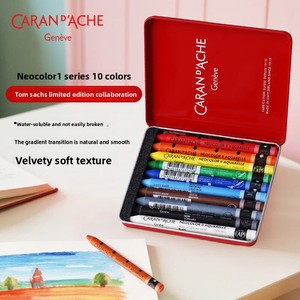 Juego de crayones lavables solubles en agua <span class=keywords><strong>CARAN</strong></span> D'ACHE NEOCOLOR II, 10 colores para arte profesional y pintura para estudiantes - Product Image 4