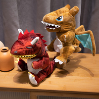 Marionnettes à main Dragon cracheur de feu en peluche, dessin animé parent-enfant, bouche ouverte, gants éducatifs dinosaure pour enfants, coton PP