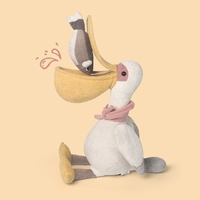 Peluche Pelican Watson au design original, poupée rétro en velours côtelé, mascotte à grande bouche, cadeau de luxe, prix d'usine
