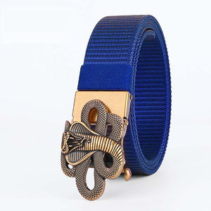 Vente en gros Designer Célèbre <span class=keywords><strong>Ceinture</strong></span> en toile décontractée Street Wear <span class=keywords><strong>Boucle</strong></span> automatique Ceintures en tissu en nylon pour hommes 35mm d'épaisseur Mode de patron - Product Image 5