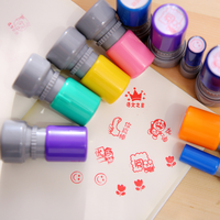 Tampons encreurs personnalisés avec logo, en plastique photosensible, impression numérique, ronds, en caoutchouc, Kawaii, pour le bricolage