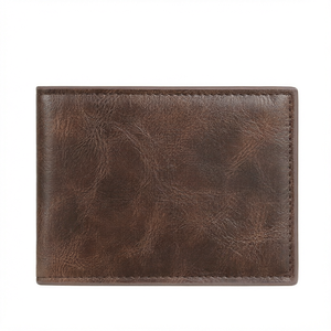 Vintage Brown PU Leather <b>Women</b> Wallet Short Cover <b>Purse</b> Multifunctional <b>Card</b> Holder Coin Wallet Custom Logo - Product Image 1