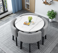 Table à manger moderne et durable à 4 places avec chaises tuftées Prix de gros d'usine pour les meubles de maison