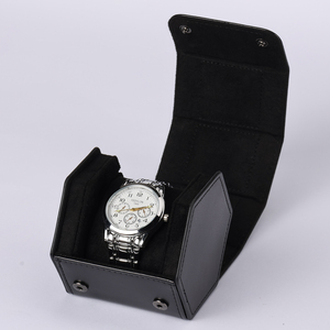 Étui de voyage en <span class=keywords><strong>cuir</strong></span> pour montres, étui en <span class=keywords><strong>cuir</strong></span> pour 1 montre et bracelets précieux (noir) - Product Image 5