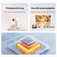Veacine B15 Beige Mini projecteur portable entièrement scellé Android 12 Auto Focus 230 ANSI Lumens Home Cinéma Projecteur LED