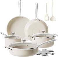 Set Panci dan Wajan 14 pcs Anti Lengket, Peralatan Masak Induksi dengan Gagang Stainless Steel, Set Peralatan Masak Dapur