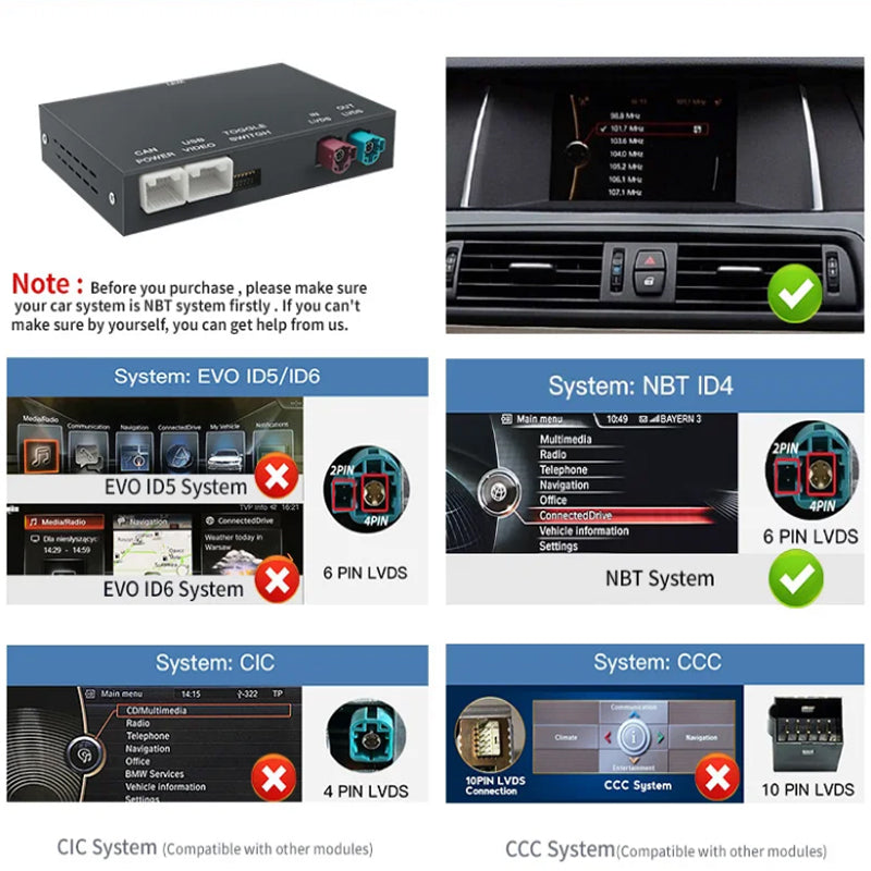 Road Top Carplay Module - Wireless BMW NBT System Decoder