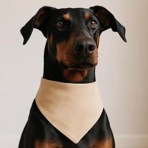 باندانا فاخرة للكلاب مخصصة من القطيفة الناعمة مع تطريز، إكسسوارات للكلاب صيفية أنيقة وقابلة للتنفس يمكن استخدامها على الوجهين - Product Image 2