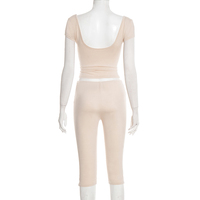 Viviblook C26ST002 Nouvel ensemble d'été pour femme : T-shirt à manches courtes et pantalon court décontracté deux pièces