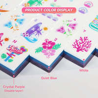 Ensemble de Mahjong Américain Moderne de Luxe en Acrylique Pailleté Violet Clair - 160 Pièces, Portable, pour le Divertissement, Comprend un Tapis de Mahjong Gratuit
