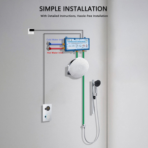 Vanne de contrôle <span class=keywords><strong>thermostatique</strong></span> constante pour salle de bain moderne Vanne de mélange pour système de douche numérique à 2 fonctions avec <span class=keywords><strong>cartouche</strong></span> en céramique et laiton - Product Image 2