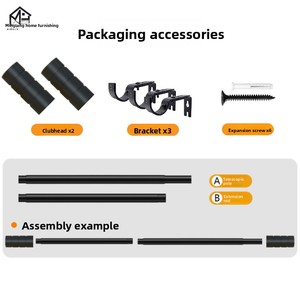 Kính thiên văn Roman Rod cho rèm que, dễ dàng cài đặt cho ban công, trần gắn Rèm theo dõi hỗ trợ căng thẳng Rèm Rod - Product Image 4