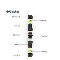 Connecteur Électrique Étanche IP68 à Vis 2, 3 ou 4 Broches en Nylon pour Câble Solaire Photovoltaïque M25