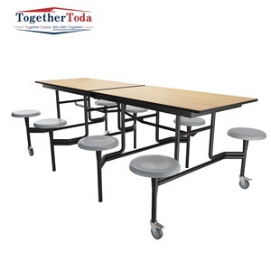 Nueva Mesa y Sillas Plegables de Metal Personalizadas, Portátiles, para Comedor de Fábrica, Escuela o Restaurante, de una Pieza, para 12 Personas - Product Image 2