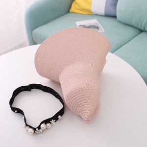 Mũ Rơm Rộng Vành Ngọc Trai Thời Trang Cho Nữ, Mũ Rơm Chống Nắng Đi Biển Ngoài Trời Mùa Hè - Product Image 5